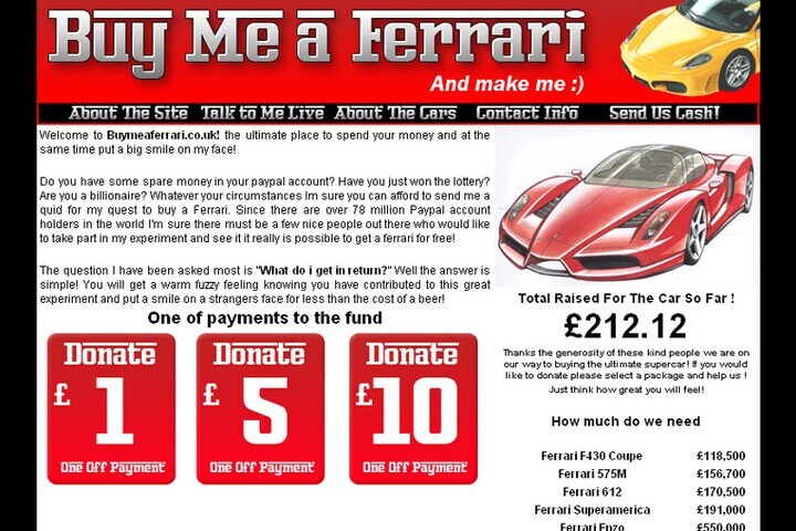 Buy me a ferrari
