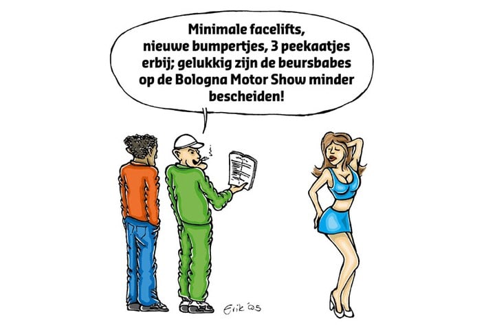 Patrick met beursbabe