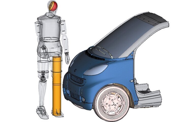 Smart en voetganger