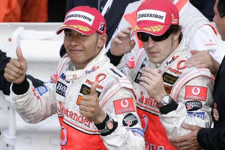 Lewis Hamilton en Fernando Alonso