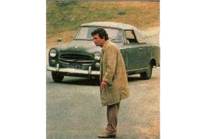 Peugeot 403 cabriolet met inspecteur Colombo
