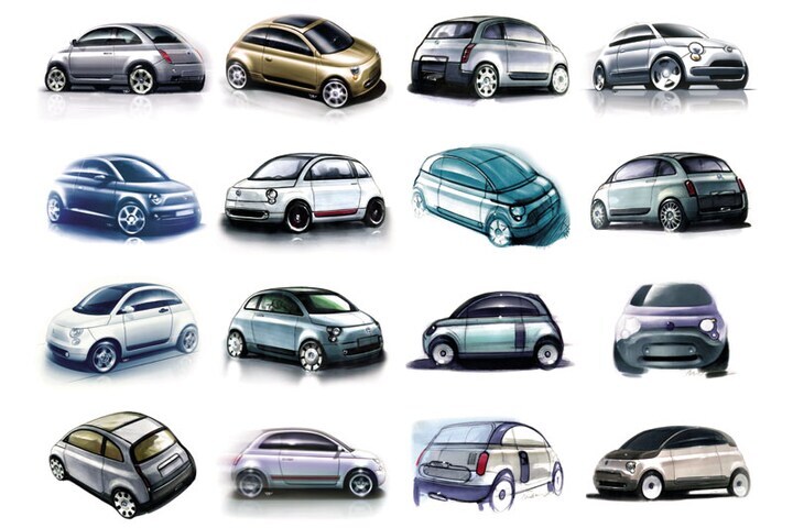 Fiat 500 schets