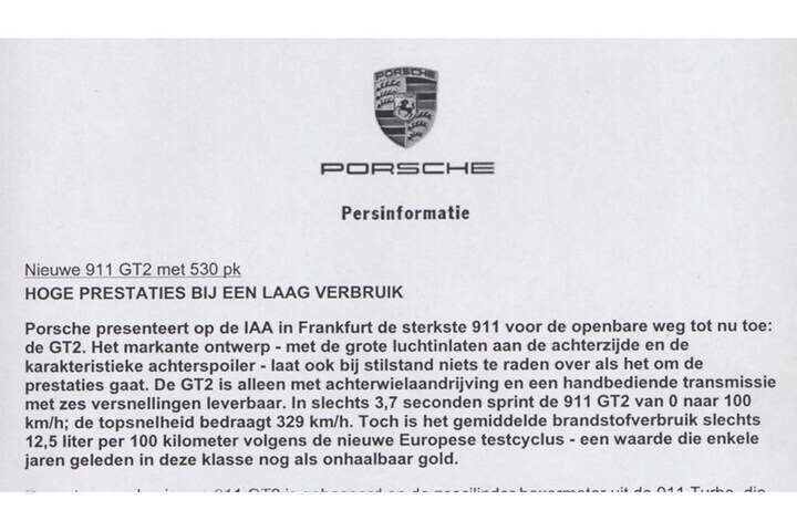 Porsche persbericht