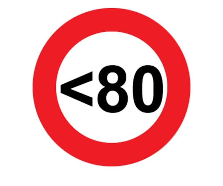 verkeersbord <80