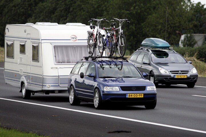 Auto met caravan | Foto: ANP