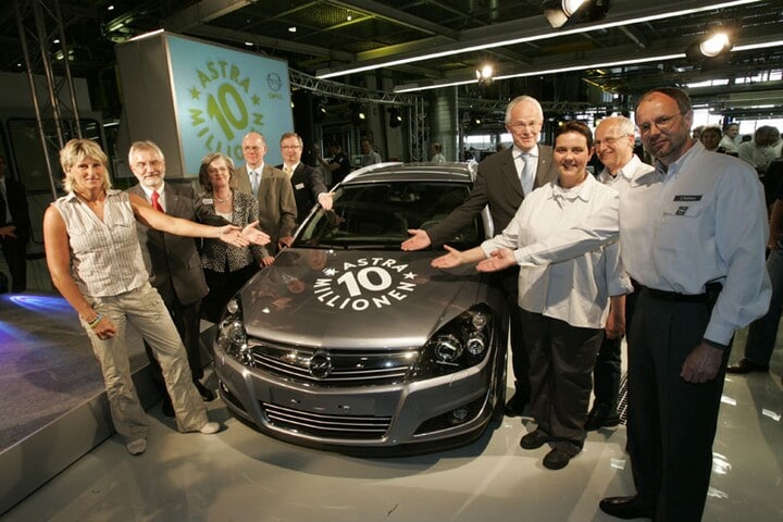 Opel Astra 10 miljoen keer geproduceerd