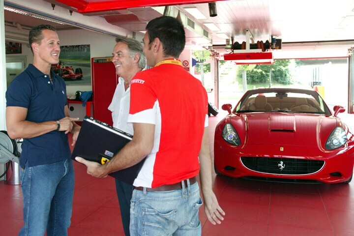 Michael Schumacher met Ferrari California