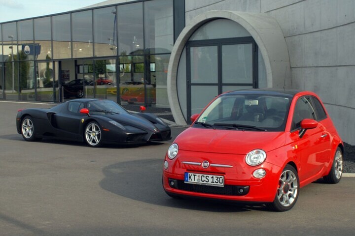 Fiat 500 als leenauto voor Ferrari-rijders