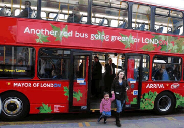 Hybride bus in Londen