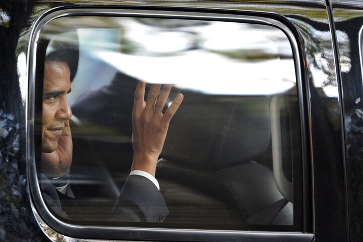 President Obama in de auto | Foto: ANP/AFP