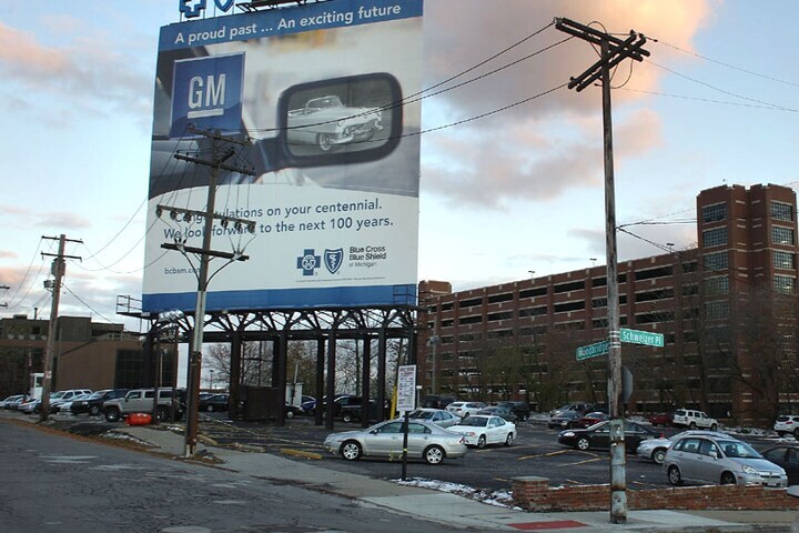 GM reclame in Detroit | Foto: ANP/AFP