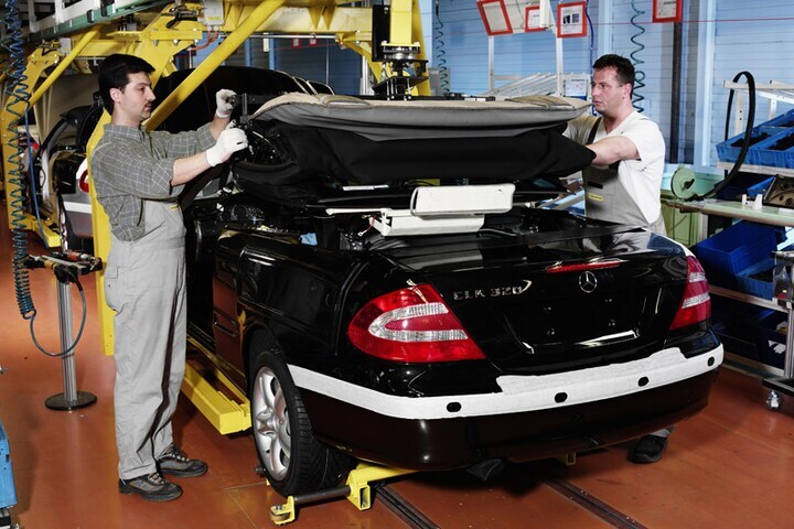Mercedes CLK cabrio productie bij Karmann in Osnab