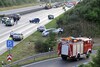 Kettingbotsing op A2 bij Hannover (foto: ANP)