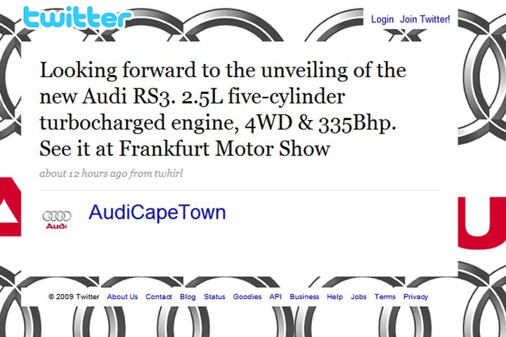 Audi RS3 aangekondigd op Twitter