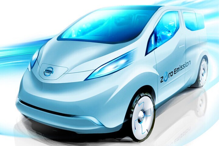 Schets Nissan elektrische bedrijfsauto