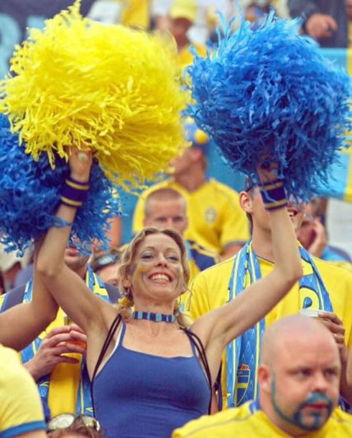 Zweedse voetbalsupporterette | Foto: ANP/EPA