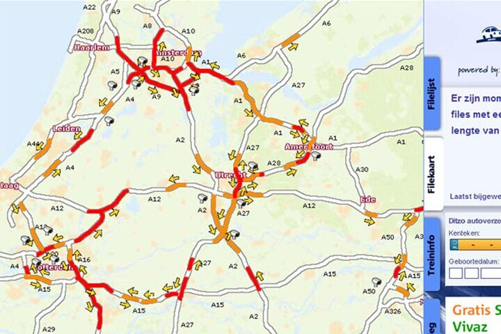 400 kilometer file op donderdag