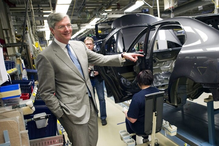 Victor Muller in Saab-fabriek