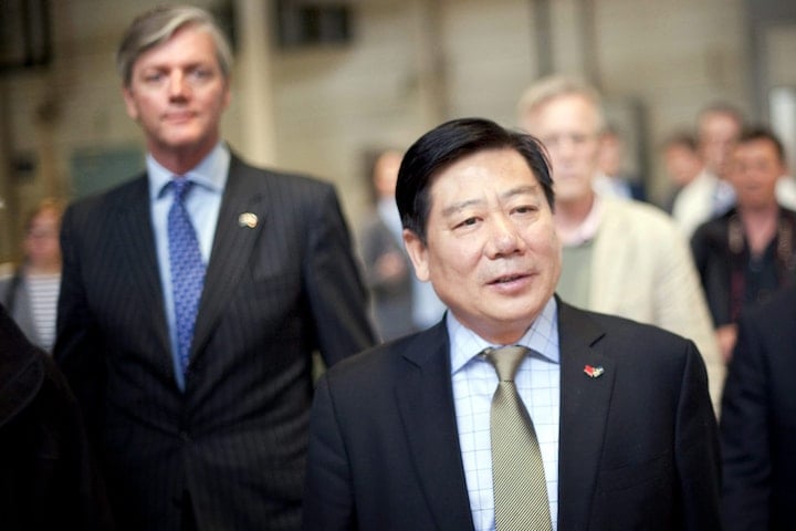 Pang Qinghua bezoekt Saab | Foto: ANP/EPA