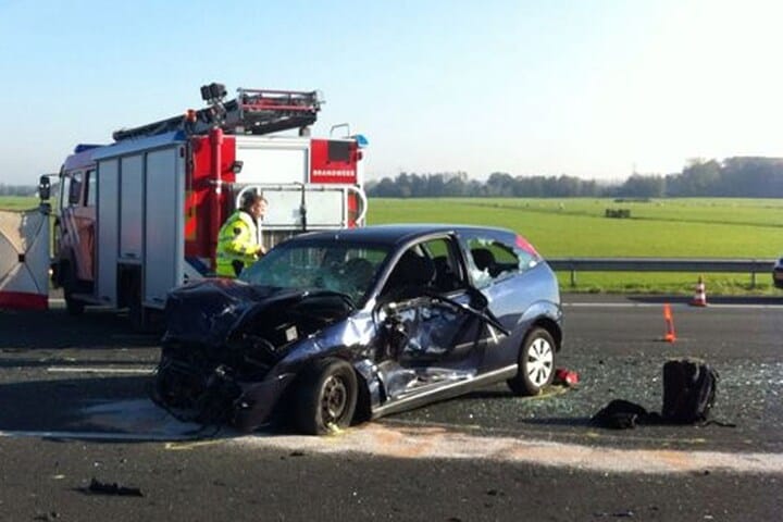 Ongeluk benzinedieven A2 (foto ANP)