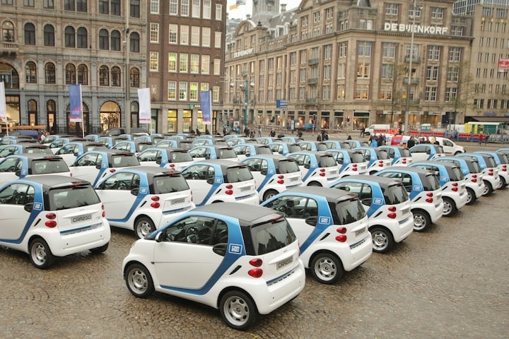 Smart EV van Car2go in Amsterdam