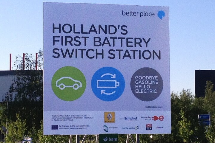 Accuwisselstation Better Place op Schiphol