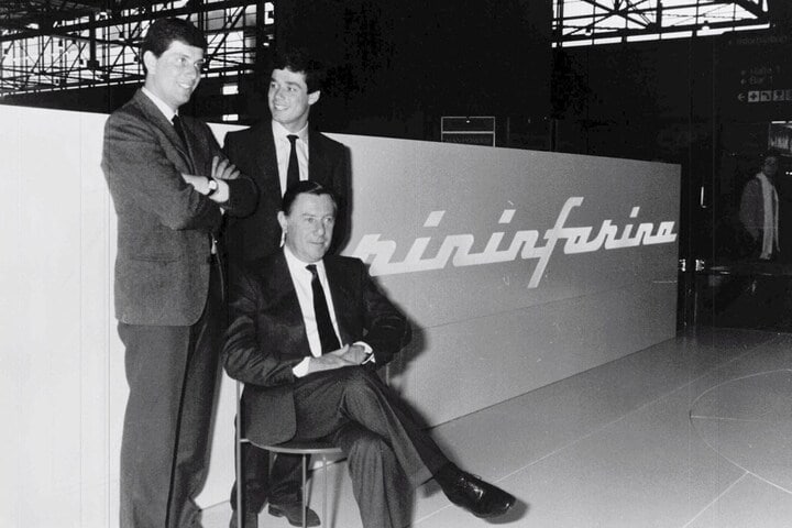 Sergio Pininfarina met zoons Andrea (l) en Paolo (