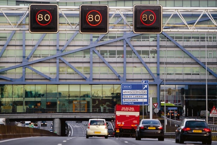 Matrixbord Ring West Amsterdam (foto ANP)