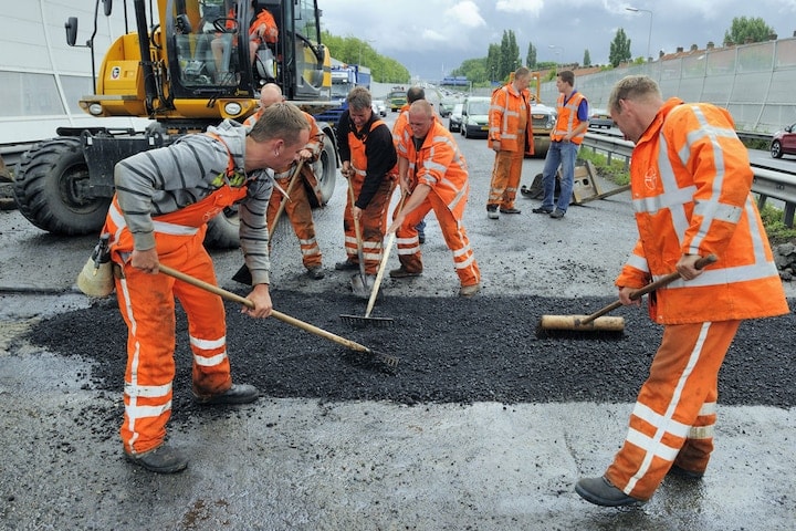 Wegwerkzaamheden (foto ANP)