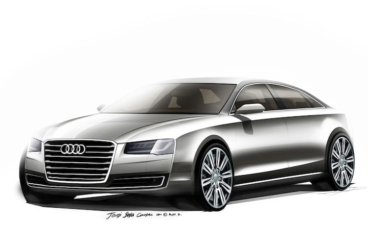 Audi A8 facelift schetsen