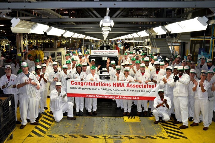 Honda bouwt 3.000.000e in Alabama