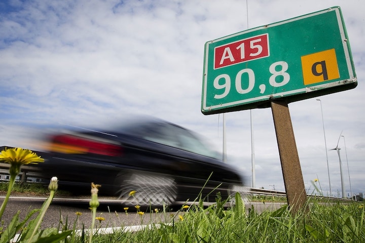Hectometerbord A15 (foto ANP)