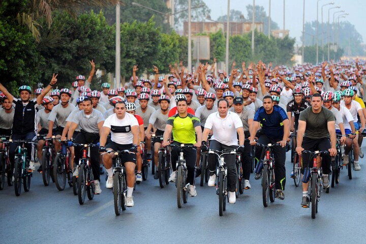 Egyptische president Abdel Fattah al-Sissi op de f