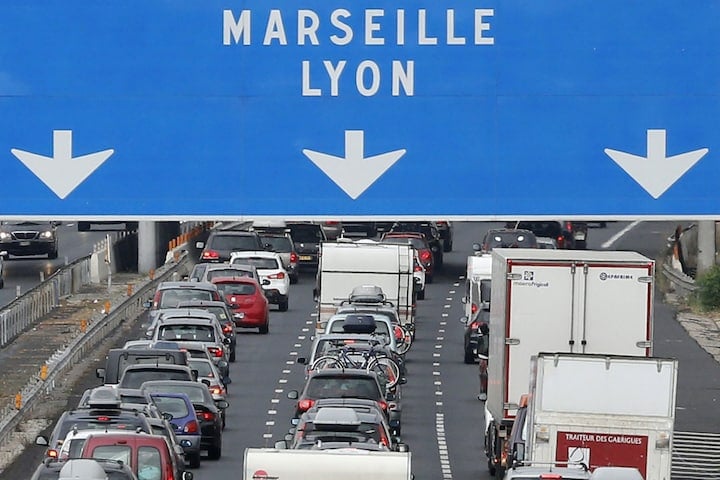 Verkeer file Frankrijk (foto ANP)