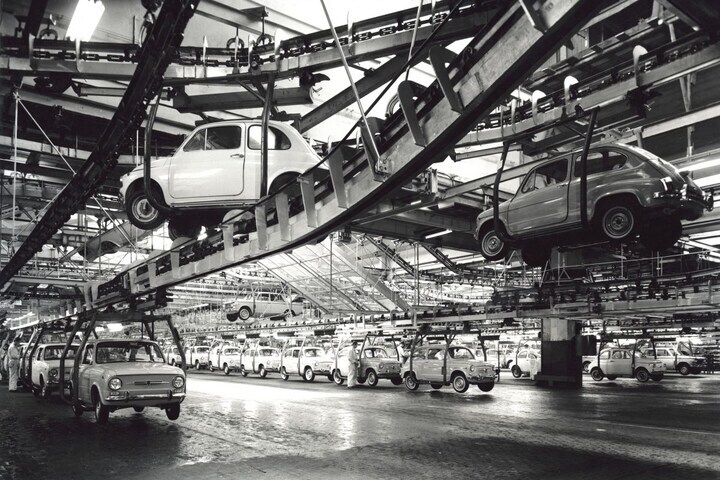 fabriek Fiat 600 Mirafiori 1965