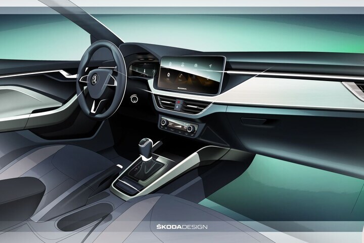 Skoda Scala interieur schets