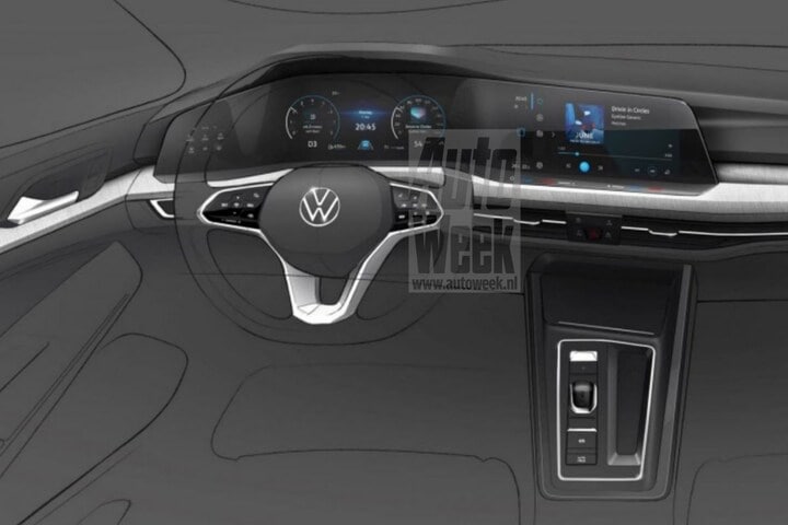 Volkswagen Golf interieurschets