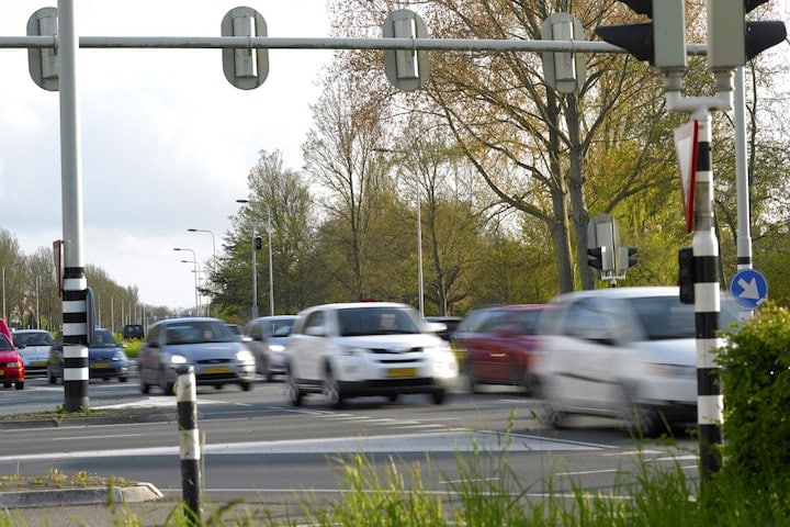 Verkeer drukte kruispunt stoplicht 