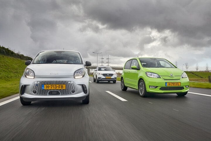 EV-multitest Skoda Citigo-e iV - Smart Fortwo EQ -