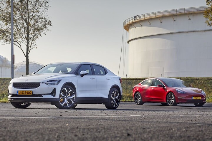 EV elektrische auto multitest Polestar Tesla
