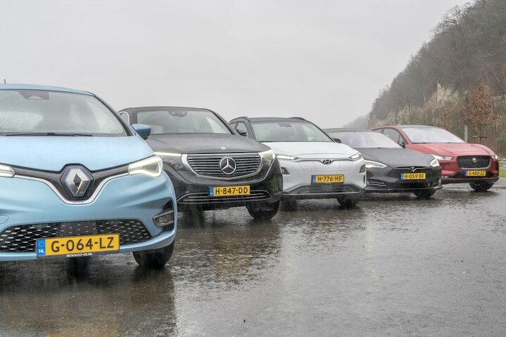 EV's multitest dubbeltest elektrisch EV Tesla