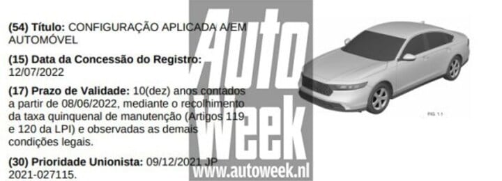 Honda Accord patent
