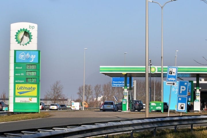 Tankstation benzinepomp zuil benzineprijs