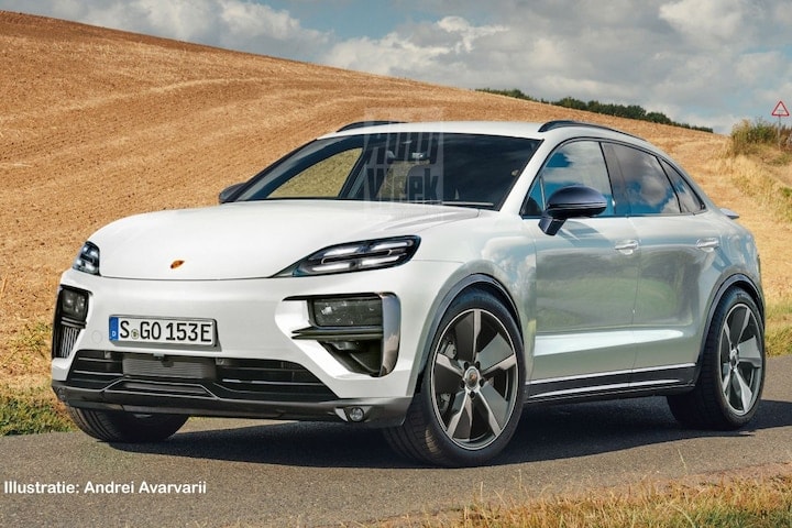 Porsche Macan EV (illustratie: Andrei Avarvarii)