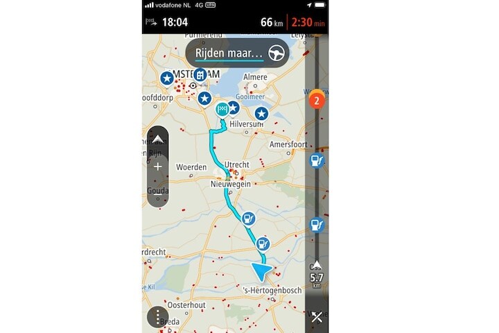TomTom Go benzinestations geen snelladers