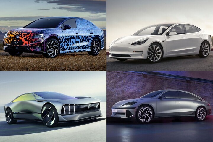Streamliners Volkswagen ID7 Hyundai Ioniq 6 Tesla Model 3 