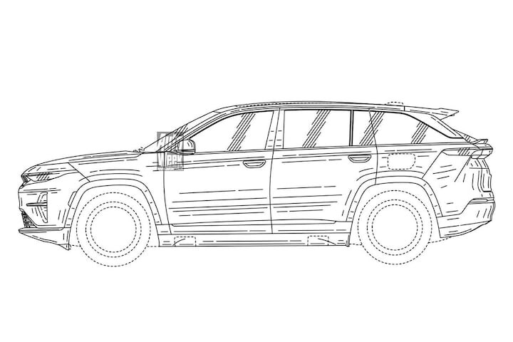 Patenttekening Jeep Cherokee S elektrisch Europa