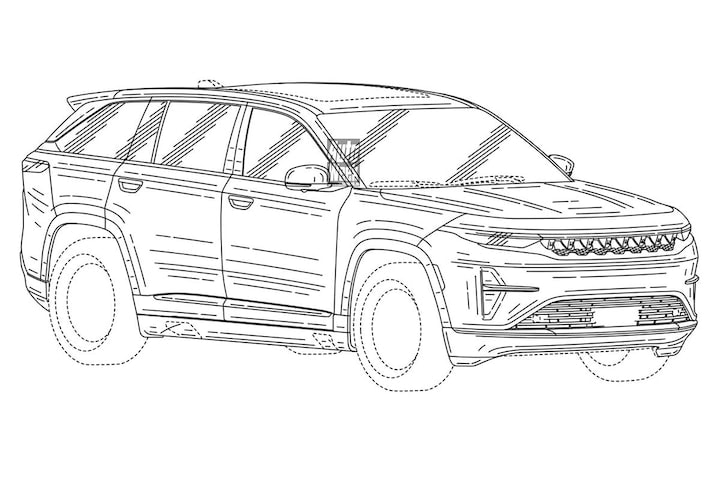 Patenttekening Jeep Cherokee S elektrisch Europa
