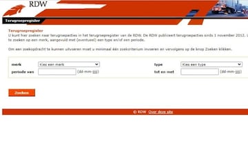 Terugroepregister RDW terugroepacties