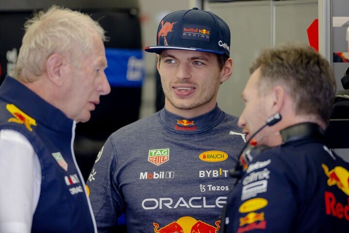 Max Verstappen Helmut Marko Christian Horner Red Bull (ANP)